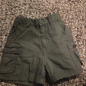 Kids Olive Green Cargo Shorts with Side Pockets